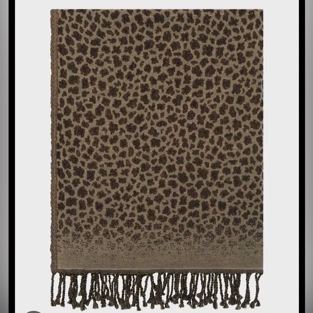 Gerard Darrel Roxanna Leopard wool Fringe Scarf